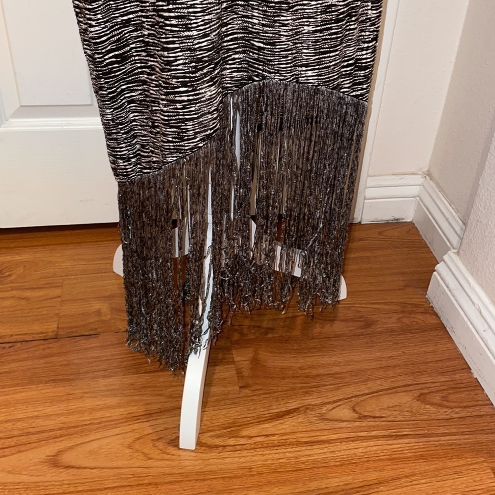Zara mesh dress/ cover up​ ZEBRA PRINT BLACK AND WHITE SIZE L LARGE​​​​ - Picture 4 of 6